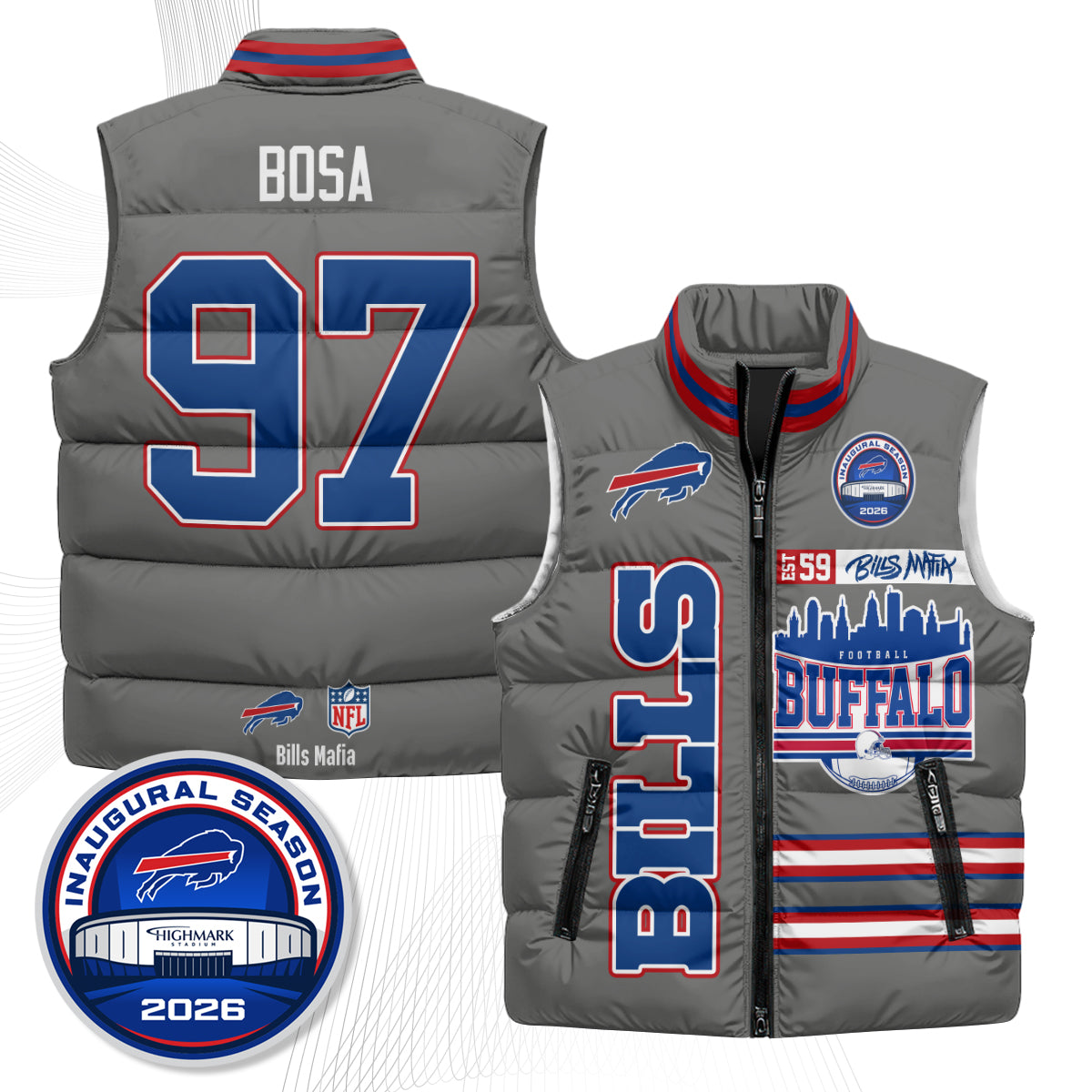Buffalo Bills "Mafia" Edition Puffer Vest - Printed