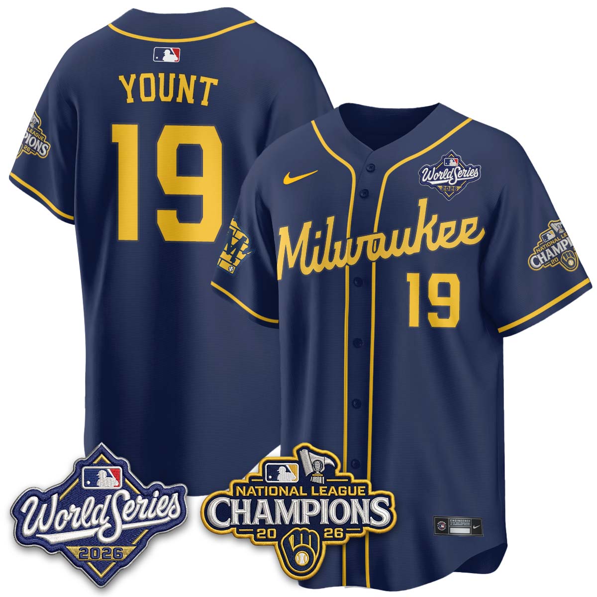 Milwaukee Brewers 2026 NL Champions Vapor Jersey - Stitched