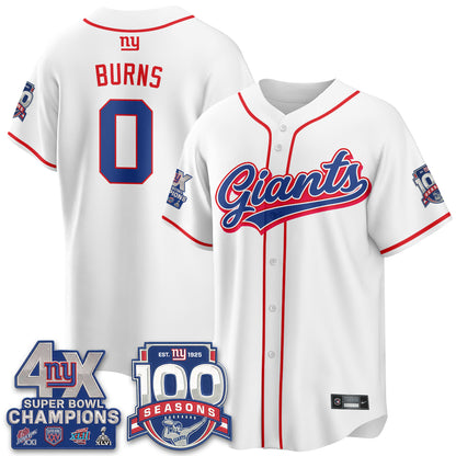 NYG 4X Champs & 100 Anniversary Vapor Baseball Jersey - Stitched