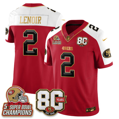 SF 80 Years & 5X Champs Vapor Jersey - Stitched