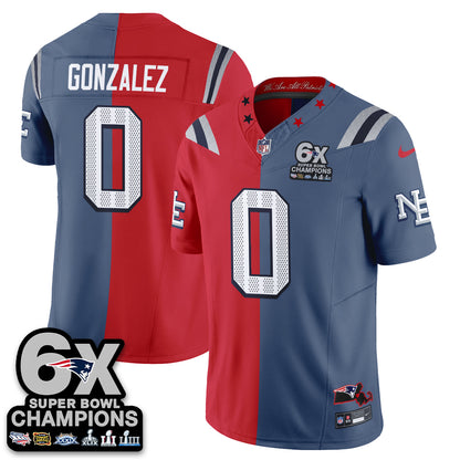 NE 6X Champs Rivalries Split Edition Vapor Jersey - Stitched (V2)