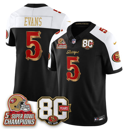 SF 80 Years & 5X Champs Rivalries Vapor Jersey - Stitched