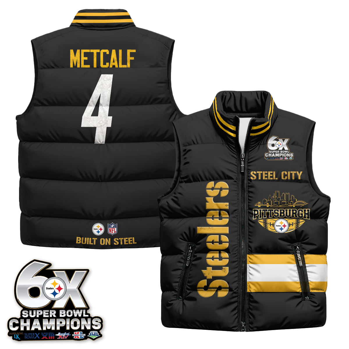 PIT "Steel City" Puffer Vest - Printed