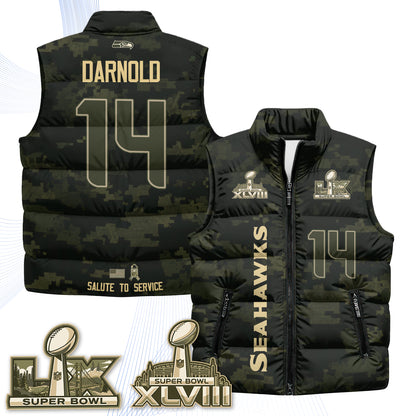 Seattle Seahawks 2026 Salute to Service Puffer Vest - Printed