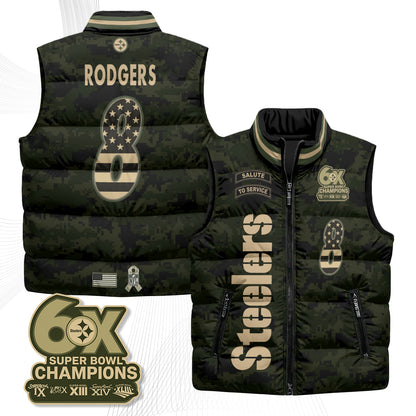 Pittsburgh Steelers 2026 Salute to Service Puffer Vest - Printed