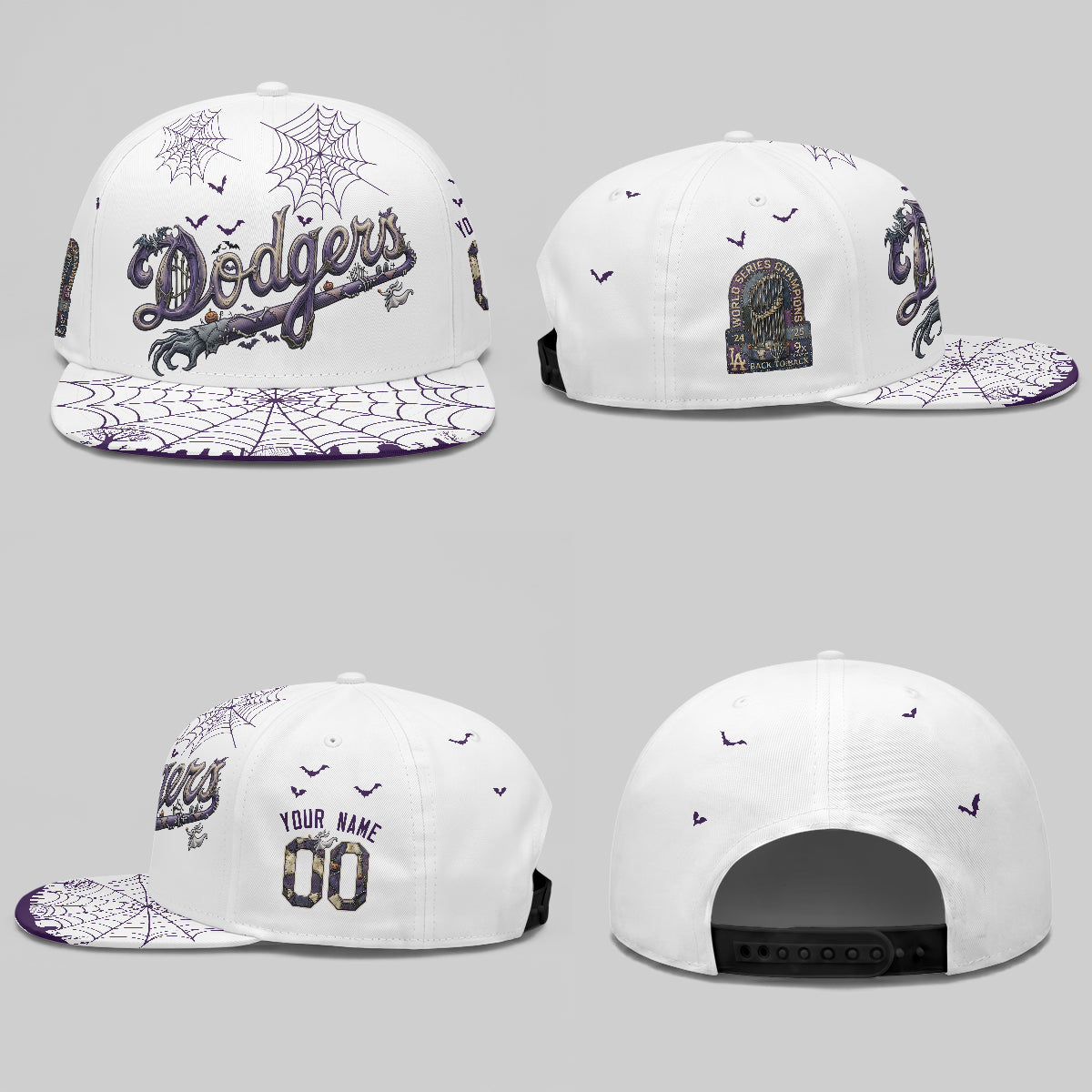 Los Angeles Dodgers Nightmare Personalized Snapback Cap - Printed