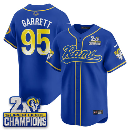 LAR 2X Champs Fearsome White Baseball Vapor Jersey - Stitched