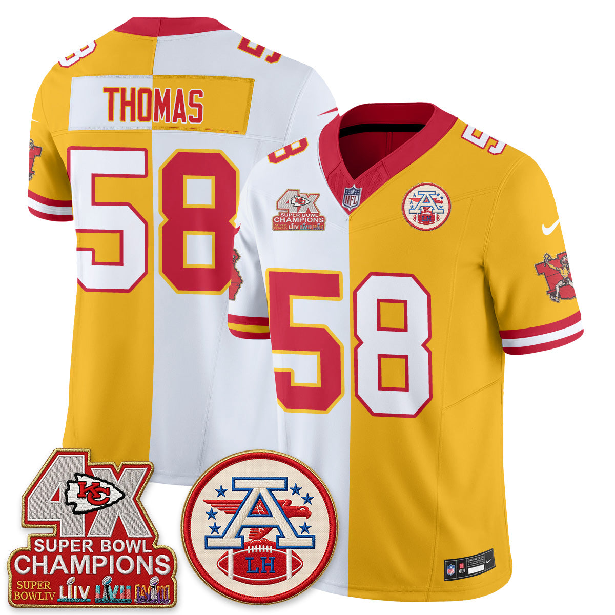 KC Throwback Split Vapor Jersey - Stitched