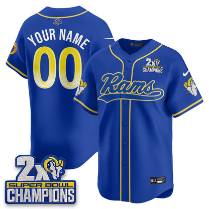 LAR 2X Champs Rivalries Baseball Vapor Custom Jersey - Stitched