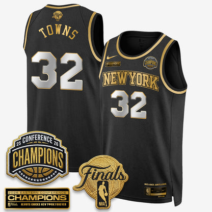 NYK 2026 NBA Eastern Conference Champions White Gold Edition Jersey - Stitched