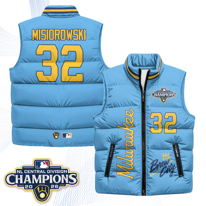 Milwaukee Brewers "Brew City" Puffer Vest V2 - Printed