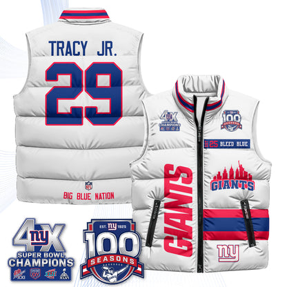 NYG 4X Champs S.Bowl Puffer Vest - Printed