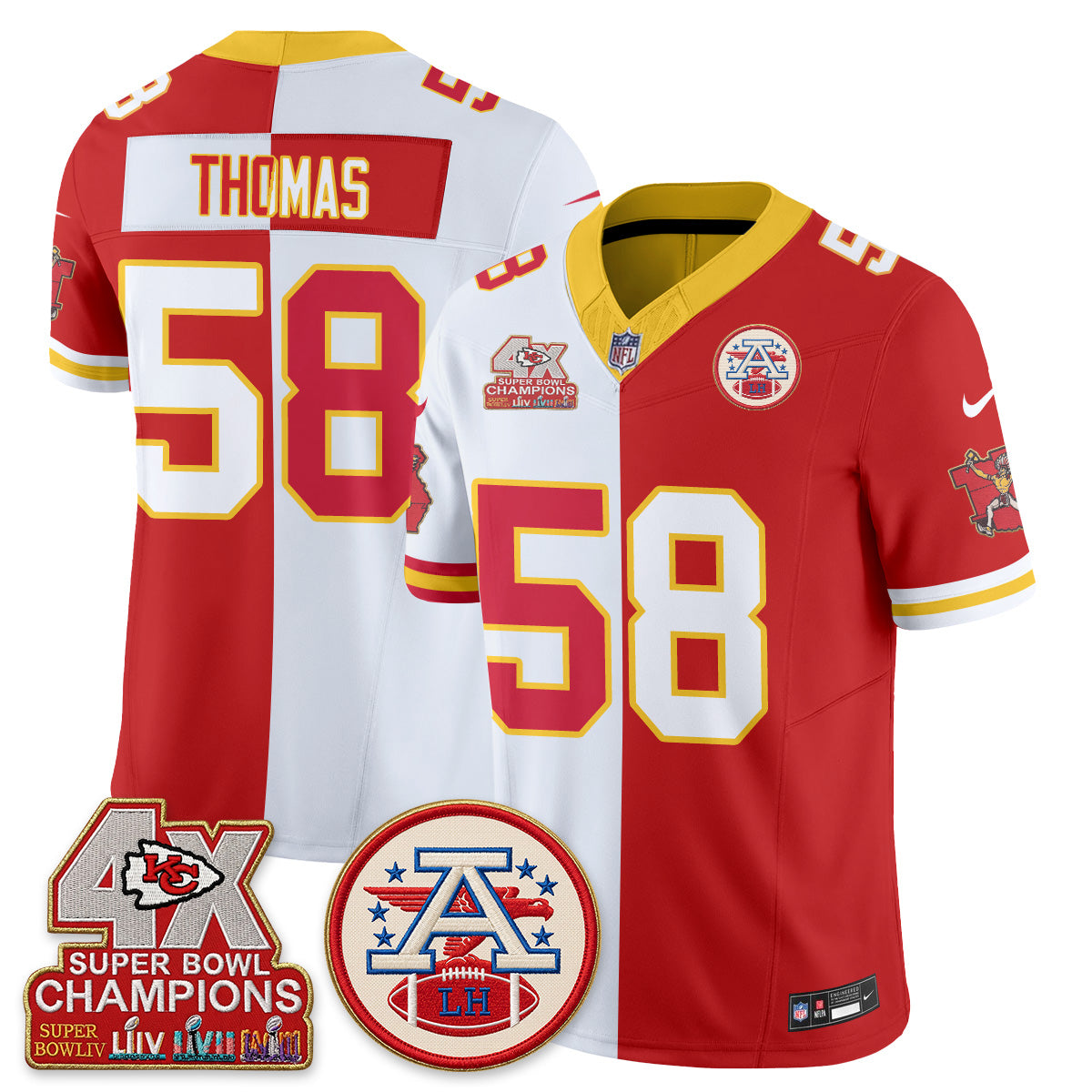 KC Throwback Split Vapor Jersey - Stitched