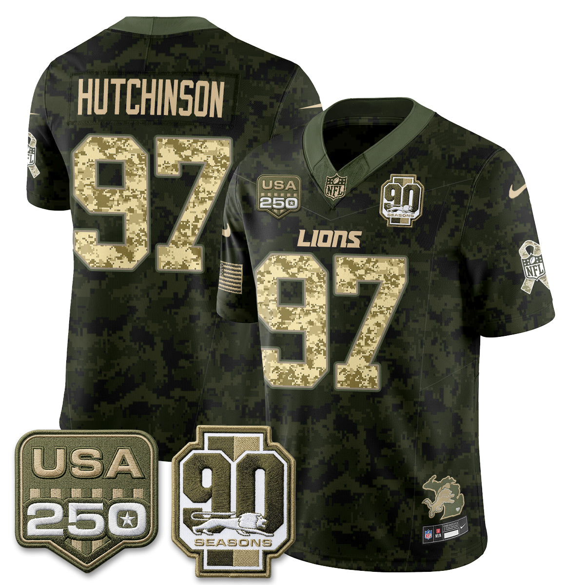 DET 2026 Salute to Service Vapor Jersey - Stitched