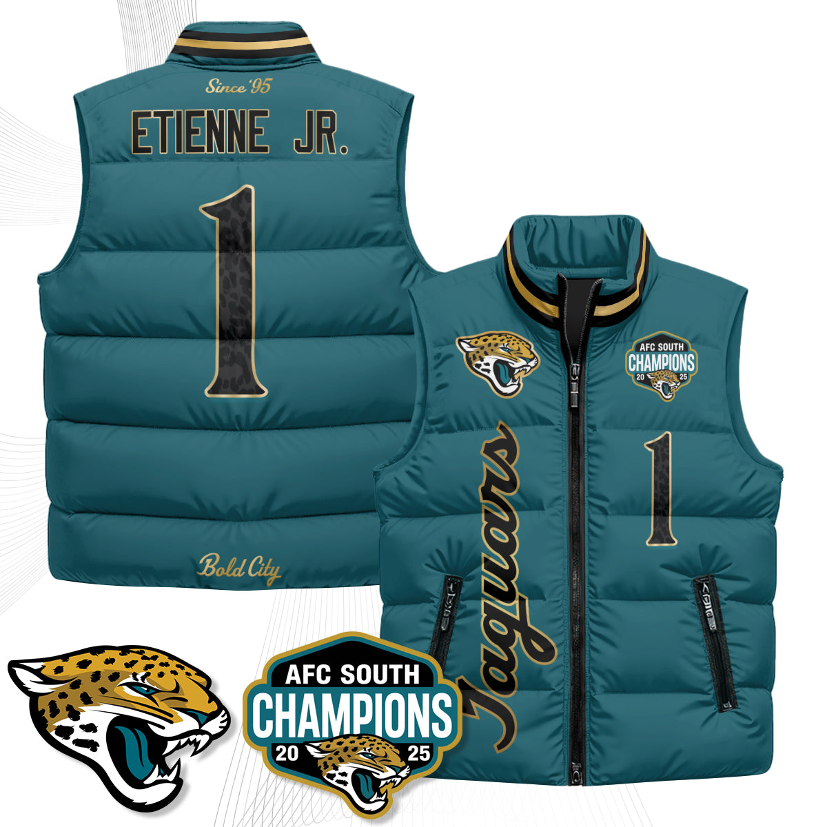 Jacksonville Jaguars 2026 Rivalries Puffer Vest - Printed