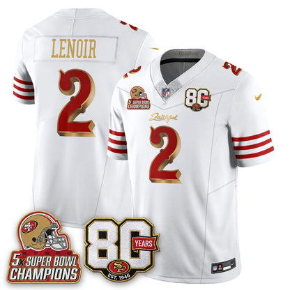SF 80 Years & 5X Champs Rivalries Vapor Jersey - Stitched