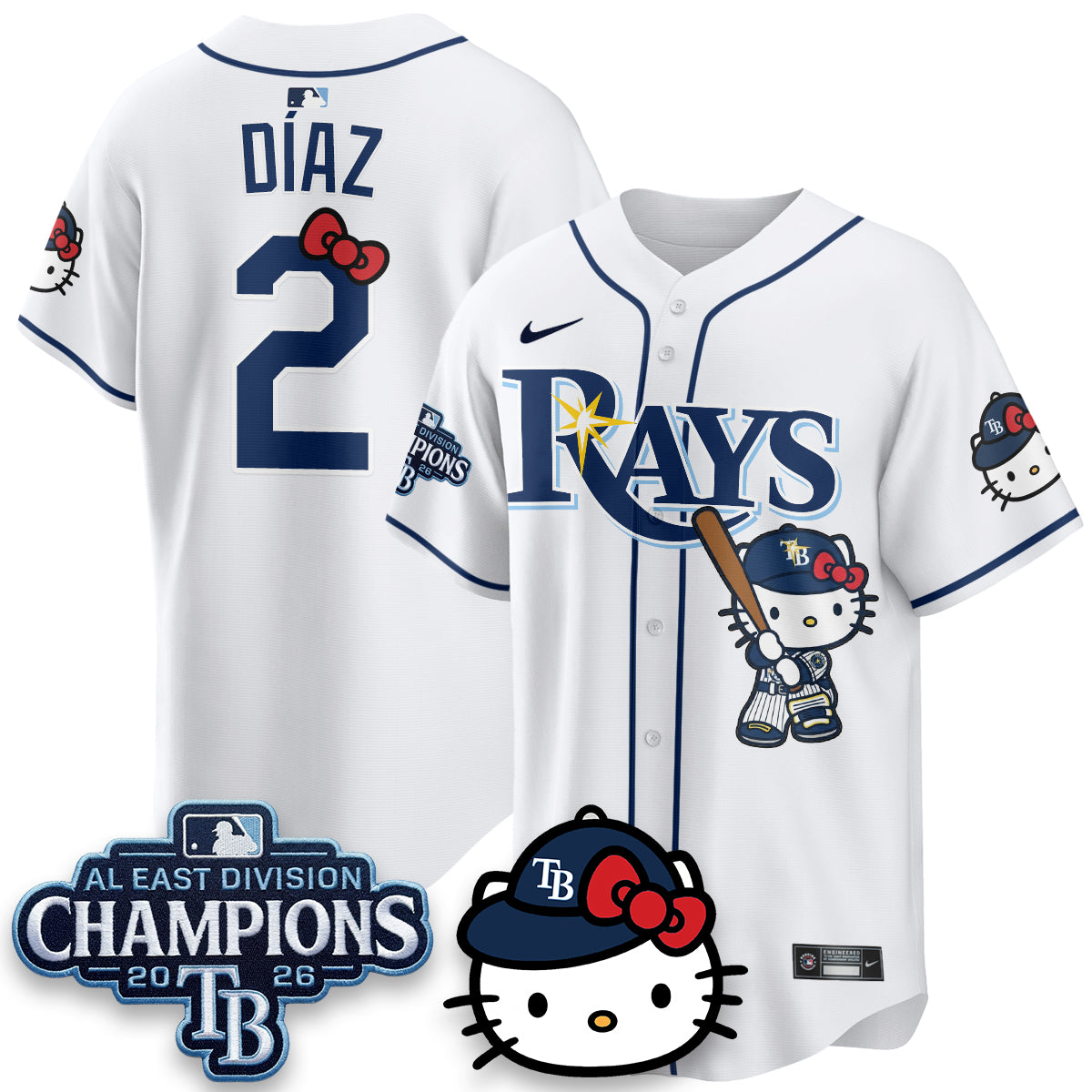 TB x Meow KT 2026 AL East Champs Vapor Jersey - Stitched
