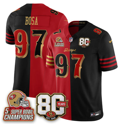 SF 80 Years & 5X Champs Rivalries Vapor Jersey - Stitched