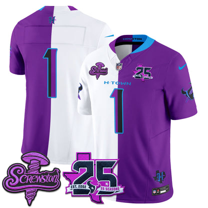 HOU DJ Screw Split Vapor Jersey - Stitched
