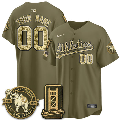 OAK Military Appreciation Game Day Custom Jersey - Stitched