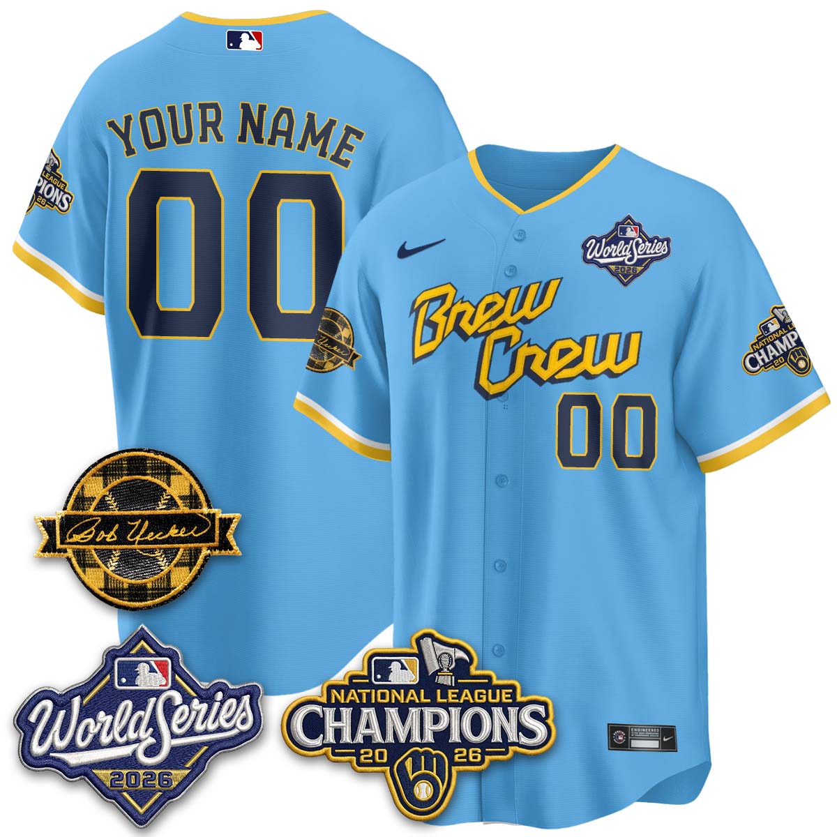 MIL 2026 NL Champions - Bob Uecker Patch Custom Vapor Jersey - Stitched