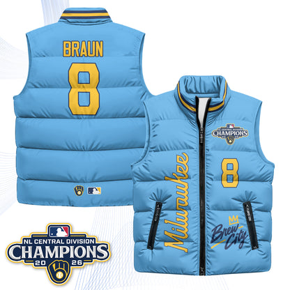 Milwaukee Brewers "Brew City" Puffer Vest V2 - Printed