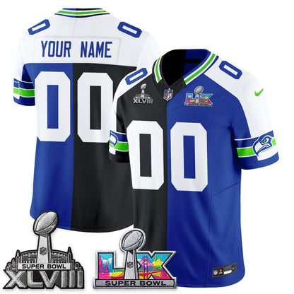 SEA Throwback 2 SB Patches Vapor Jersey - Stitched