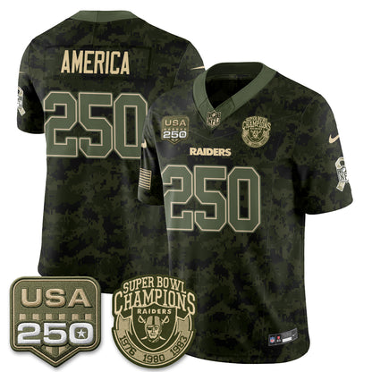 Las Vegas Raiders 2026 Salute to Service Edition Vapor Jersey - Stitched