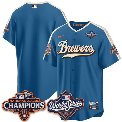 Milwaukee Brewers WS26 & 2026 NL Champions City Connect Vapor Jersey - Stitched