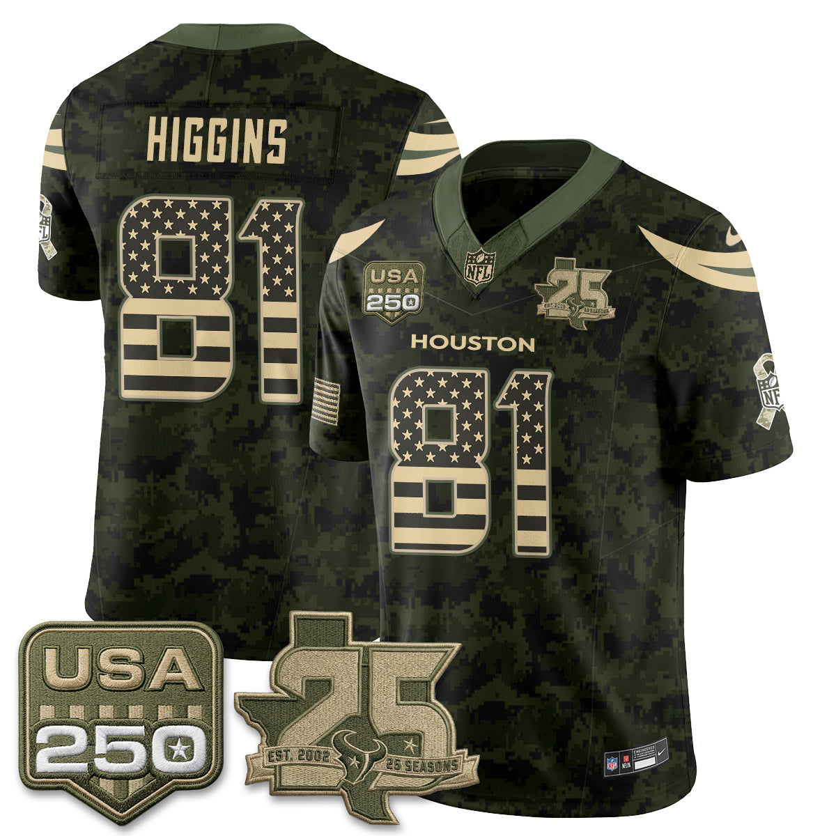 HOU 2026 Salute to Service Edition Vapor Jersey - Stitched