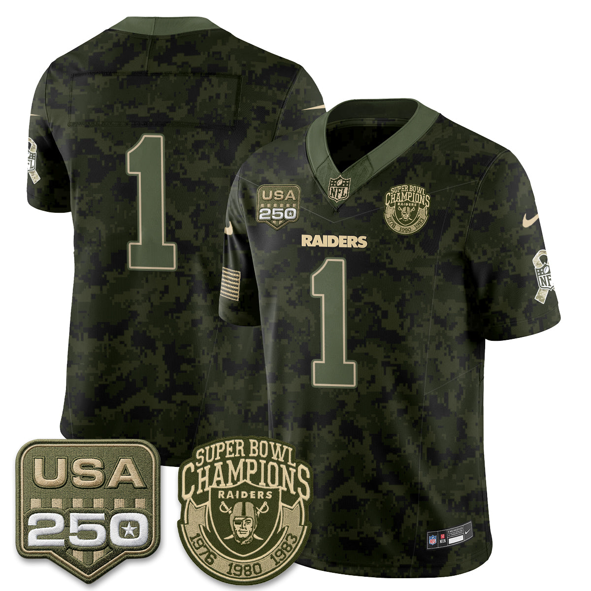 Las Vegas Raiders 2026 Salute to Service Edition Vapor Jersey - Stitched