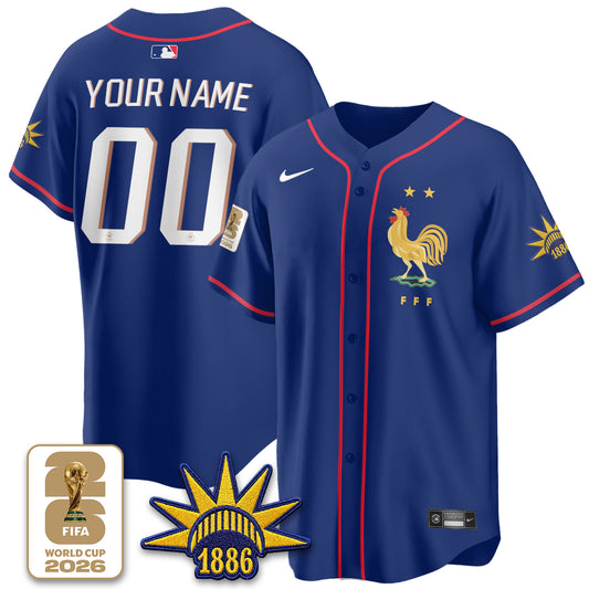 France Soccer National Team x Baseball Vapor Limited Custom Jersey - Stitched