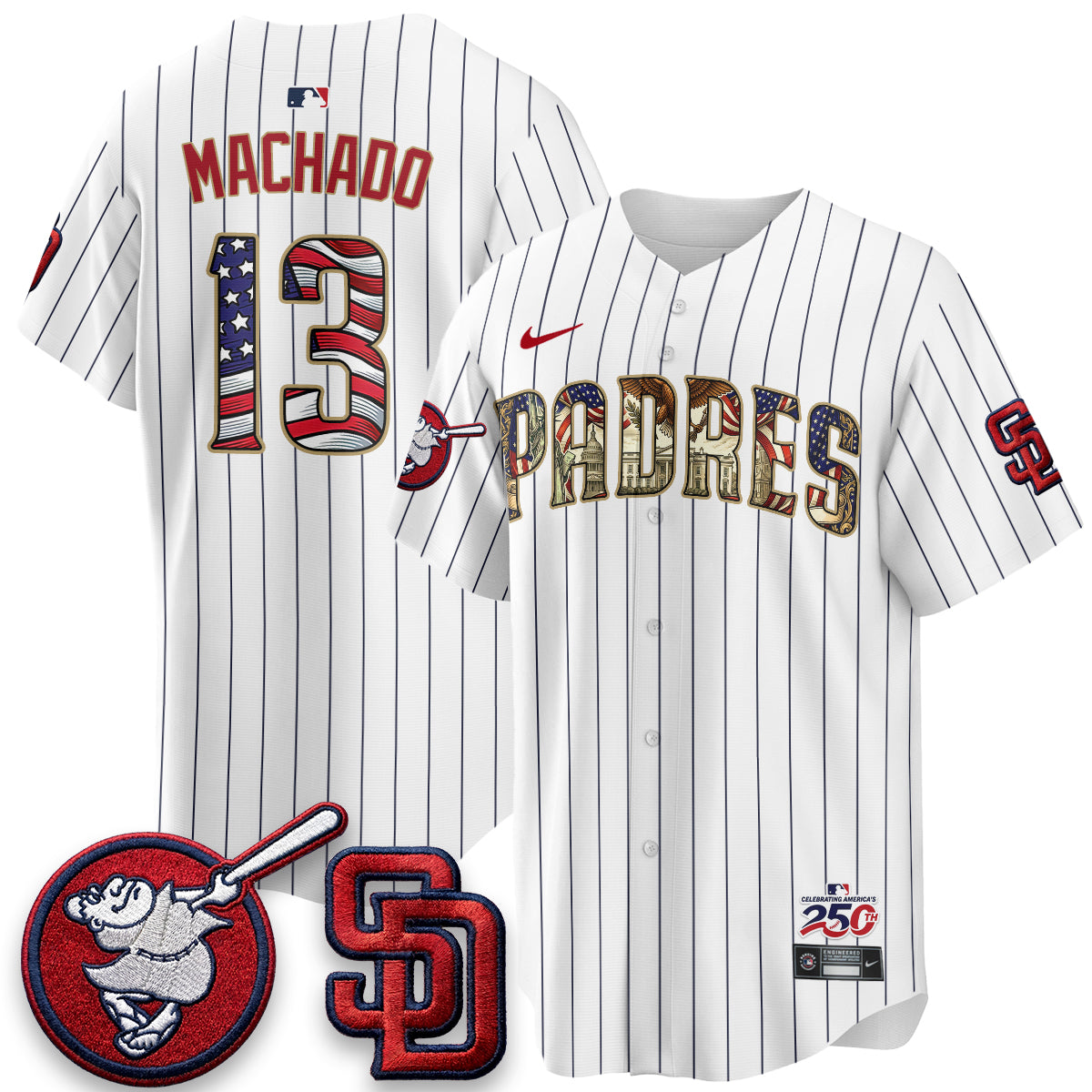 San Diego Padres 2026 Independence Day USA Vapor Limited Jersey - Stitched