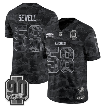 Detroit Lions 2026 Salute to Service Vapor Jersey V2- Stitched