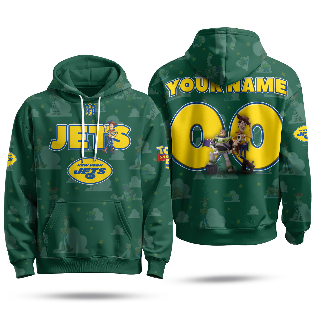 NYJ x Infinity & Beyond Hero Edition Pullover Custom Hoodie - Printed