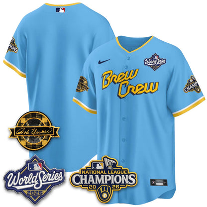 MIL WS26 - Bob Uecker Patch Black Gold Jersey - Stitched (Tiktok)