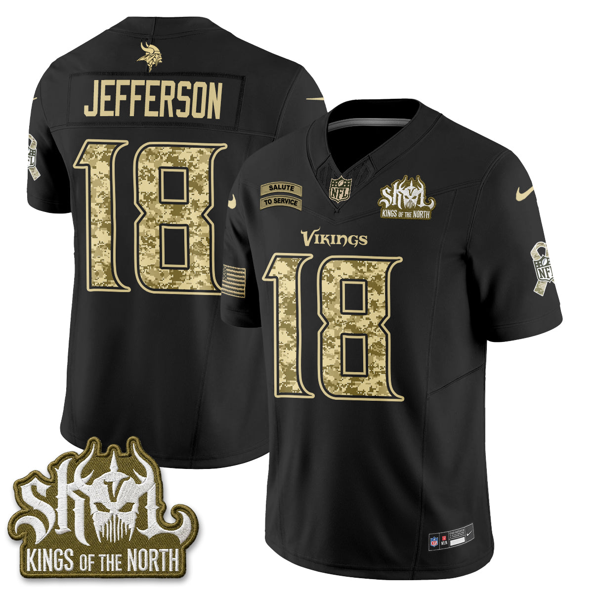 Minnesota Vikings 2026 Salute to Service V2 Vapor Jersey - Stitched