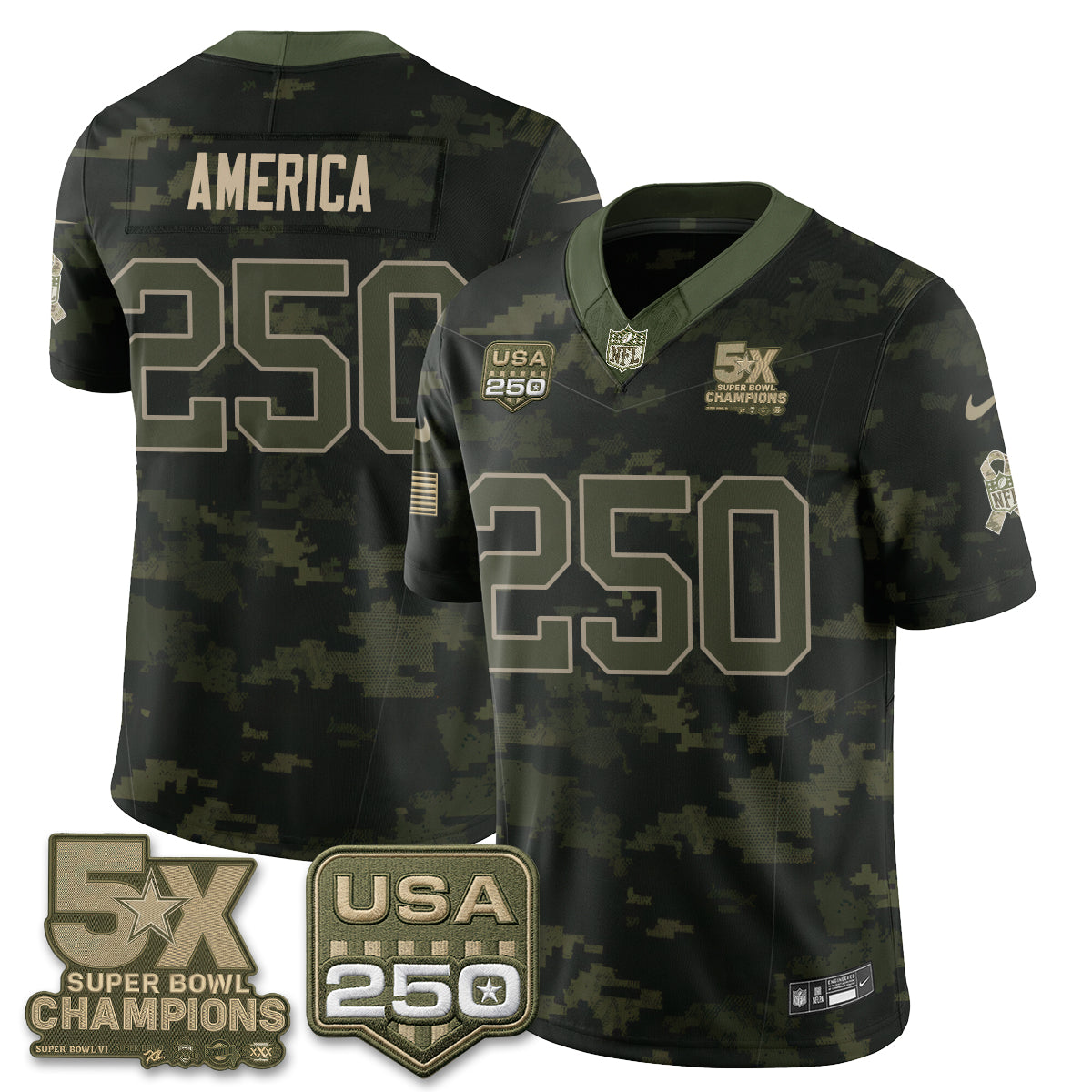 DAL 2026 Salute to Service Edition Vapor Jersey V2- Stitched