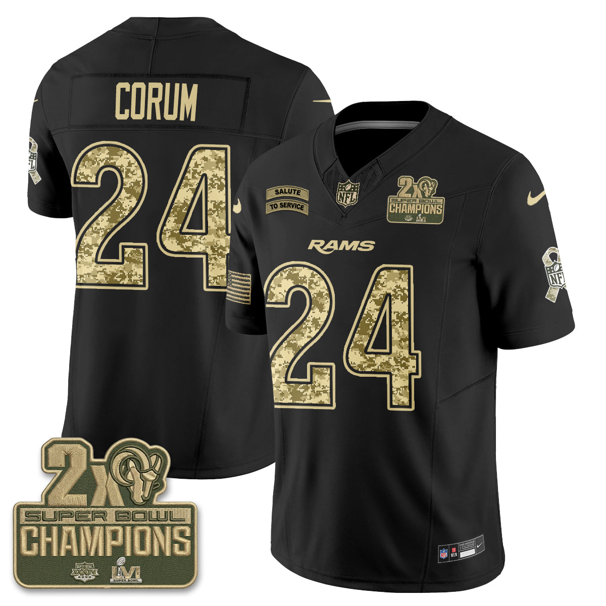 LAR 2026 Salute To Service Vapor Jersey V2- Stitched