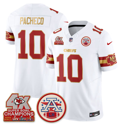 Kansas City Chiefs 4X Champs Gold Edition Vapor Jersey - Stitched
