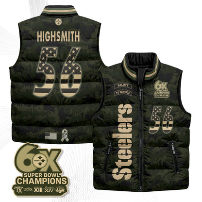Pittsburgh Steelers 2026 Salute to Service Puffer Vest - Printed