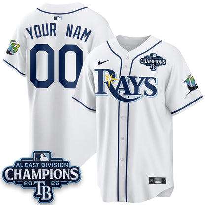 Tampa Bay Rays 2026 AL East Champs Vapor Custom Jersey - Stitched