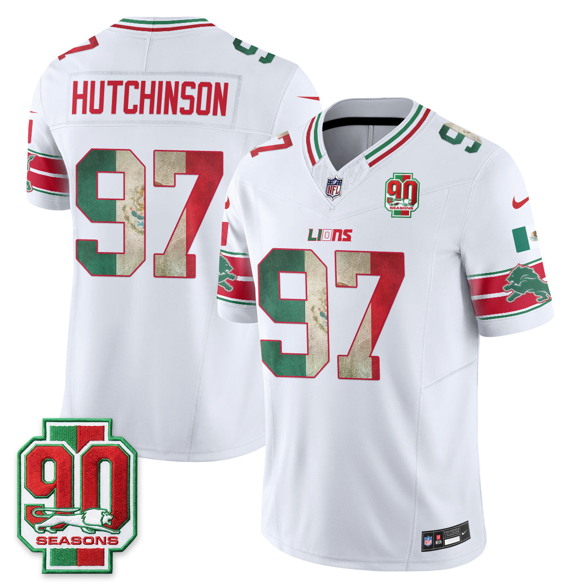 DET Mexico Edition Vapor Jersey - Stitched