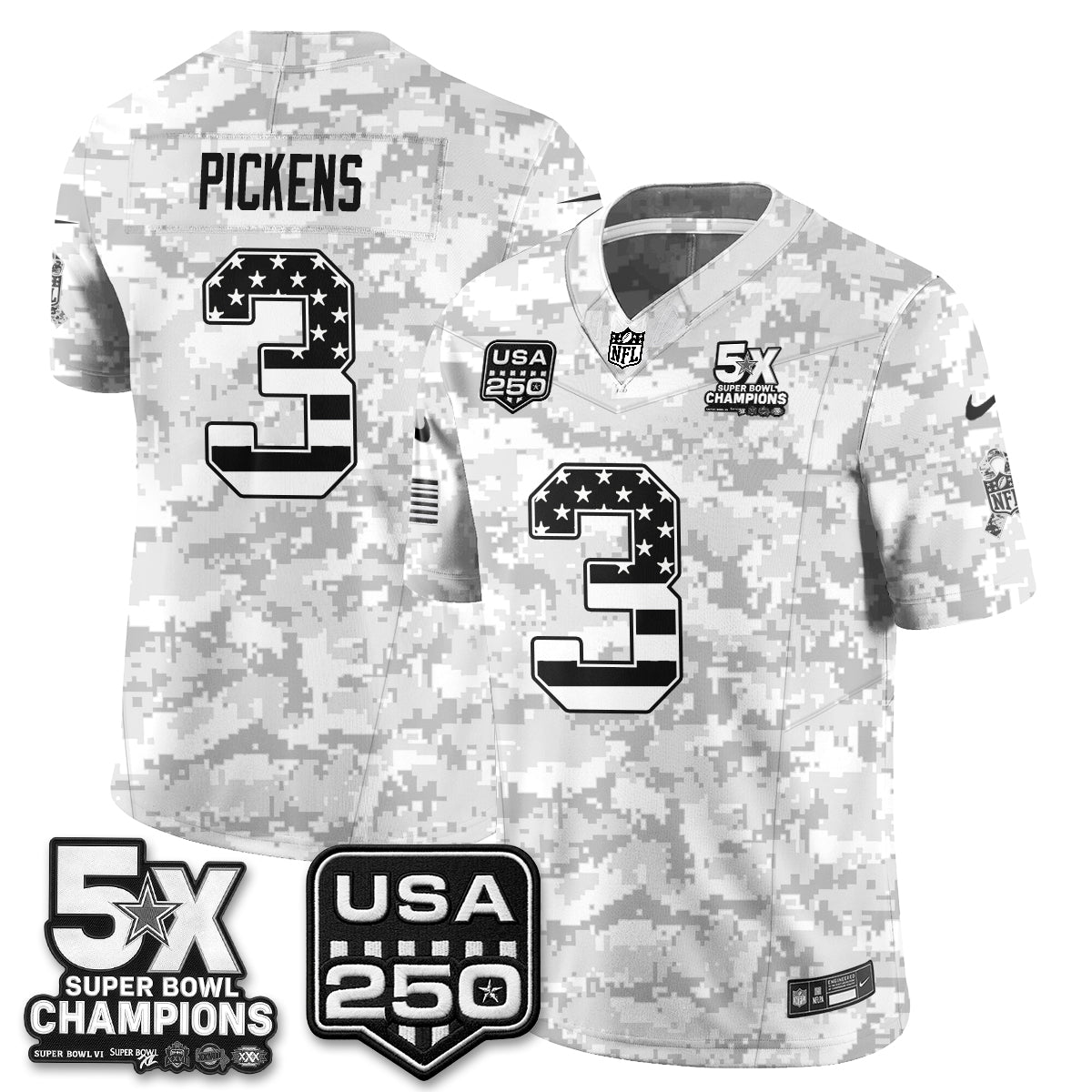 DAL 2026 Salute to Service Edition Vapor Jersey V2- Stitched