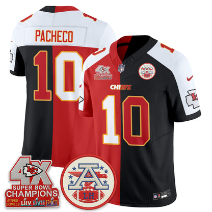 Kansas City Chiefs 4X Champs Patch Split Edition Vapor Jersey - Stitched