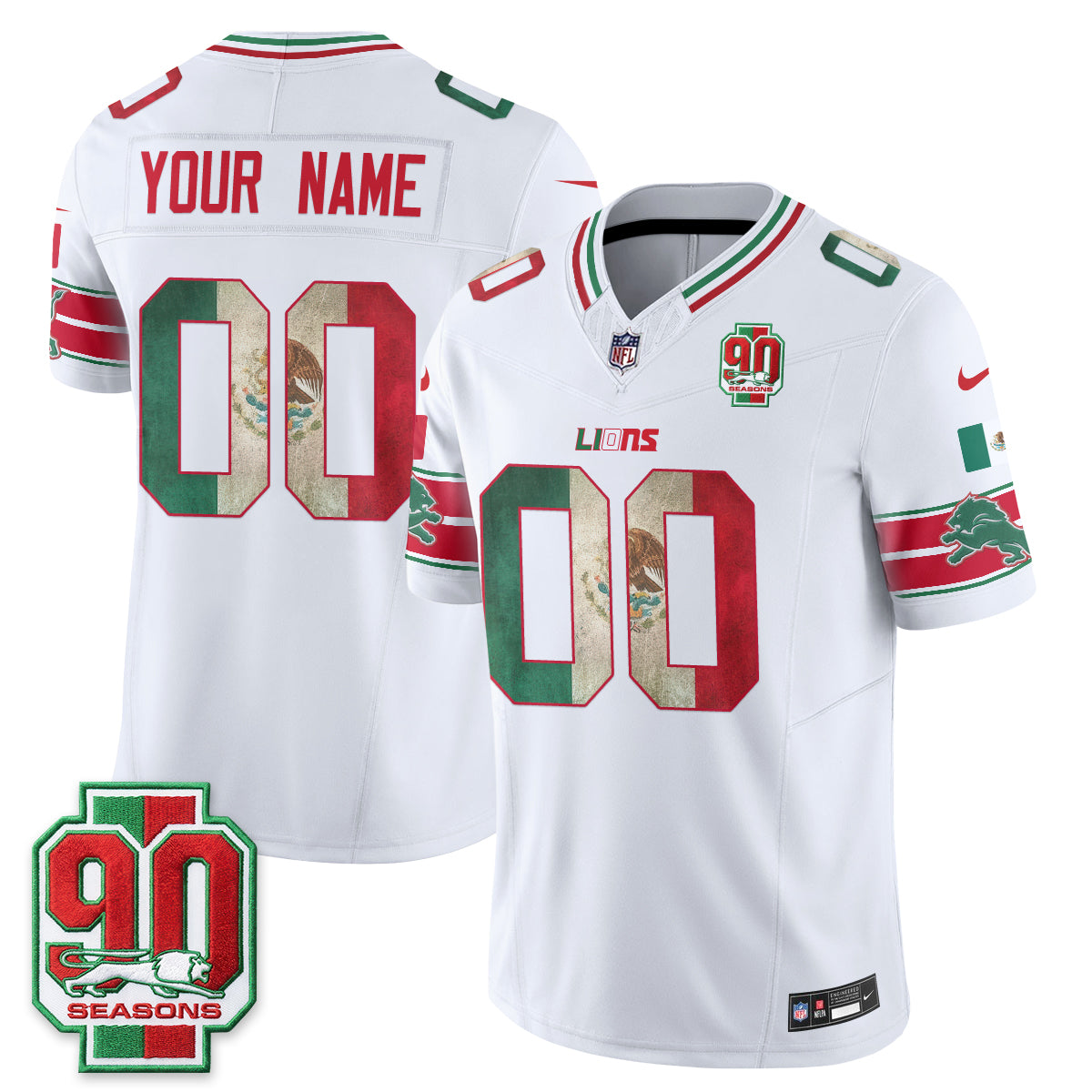 DET Mexico Edition Vapor Custom Jersey - Stitched