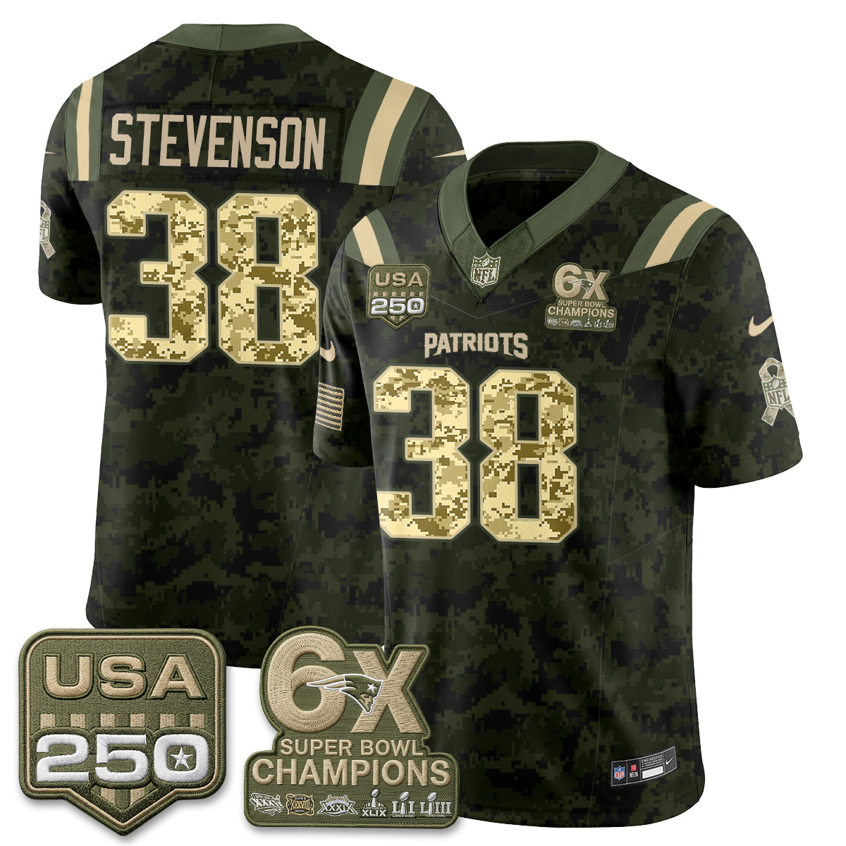 New England Patriots 2026 Salute to Service Edition Vapor Jersey - Stitched