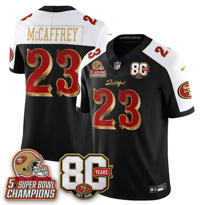 SF 80 Years & 5X Champs Rivalries Vapor Jersey - Stitched