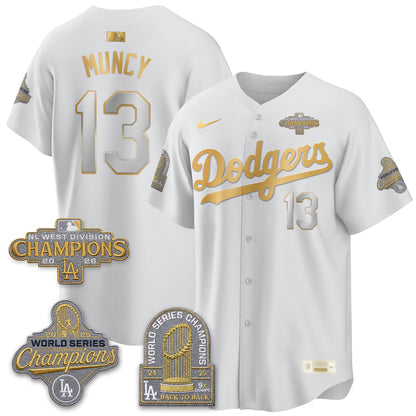 Los Angeles Dodgers 2026 NL West Champs Black Gold Vapor Jersey- Stitched