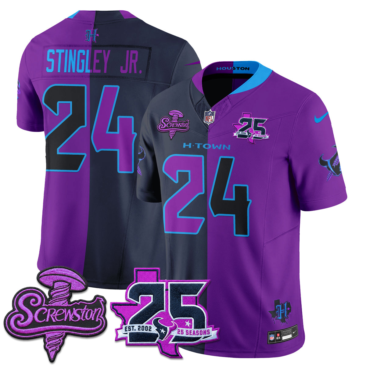 HOU DJ Screw Split Vapor Jersey - Stitched